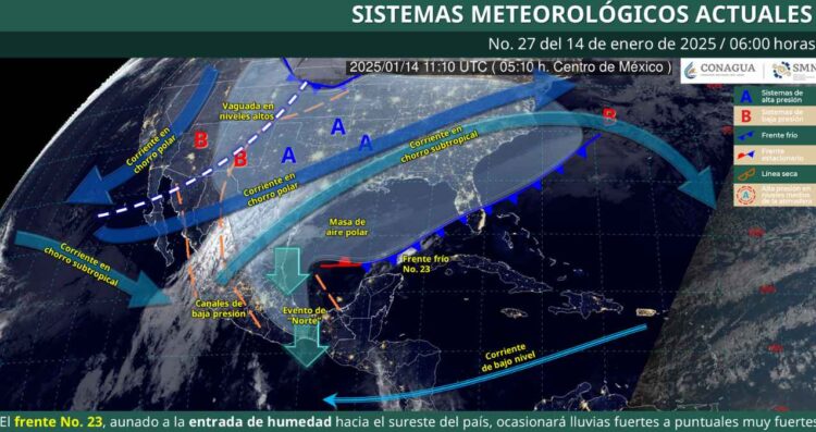¿En qué estados habrá lluvias fuertes HOY martes 14 de enero?