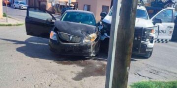 Accidente de la Guardia Nacional en Nuevo Laredo, Tamaulipas, deja daños materiales