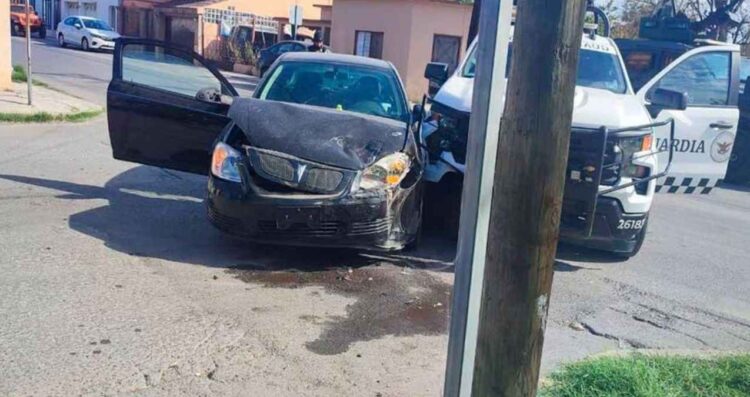Accidente de la Guardia Nacional en Nuevo Laredo, Tamaulipas, deja daños materiales