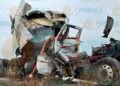 Accidente en carretera a Nuevo Laredo deja a trailero herido tras fuerte impacto