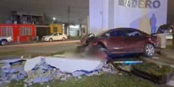 Accidente rotonda Nuevo Laredo