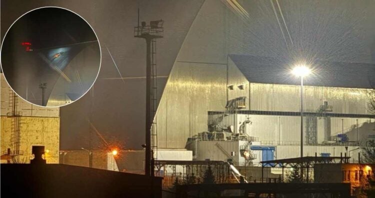 Así ataca dron a central nuclear de Chernobyl VIDEO