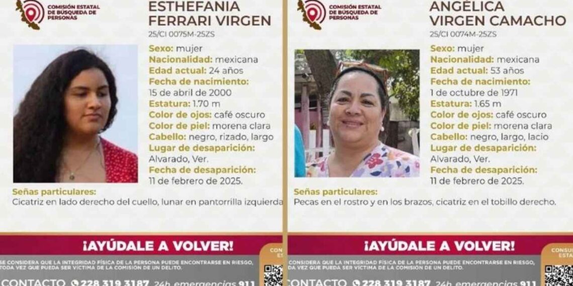 Buscan a madre e hija desaparecidas en Veracruz