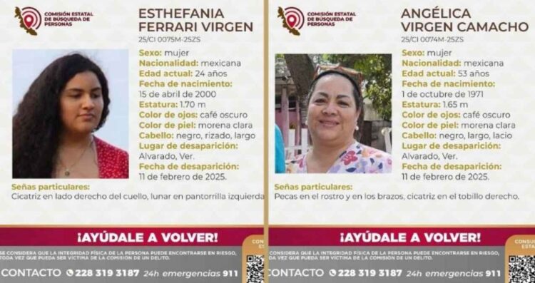 Buscan a madre e hija desaparecidas en Veracruz