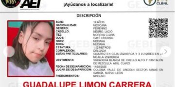 Buscan jovencita desaparecida García