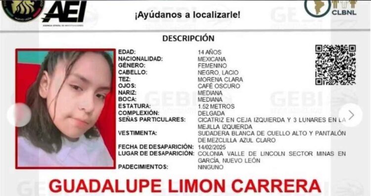 Buscan jovencita desaparecida García