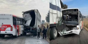 Choque entre camión y tráiler en la Toluca-Atlacomulco deja varios lesionados