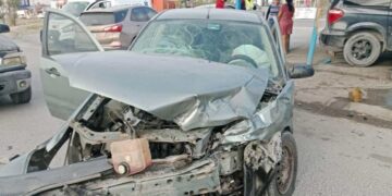 Choque entre camioneta y automóvil en Reynosa, Tamaulipas, moviliza a las autoridades