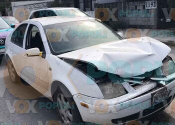 Choque por alcance en Ciudad Victoria, Tamaulipas, deja solo daños materiales