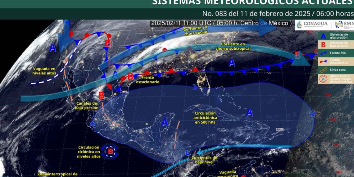 Clima en México, martes 11 de febrero: ¿Dónde se esperan lluvias intensas y vientos fuertes?