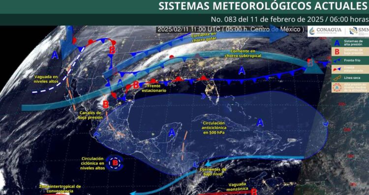 Clima en México, martes 11 de febrero: ¿Dónde se esperan lluvias intensas y vientos fuertes?
