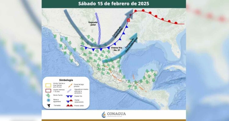 Clima sábado 15 de febrero en México