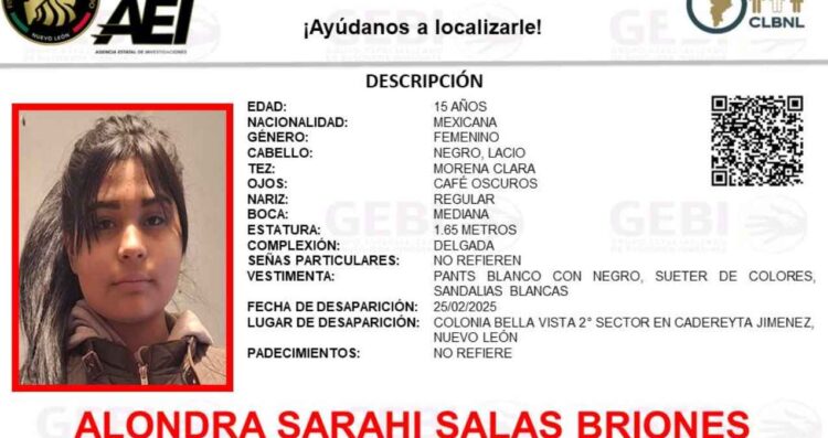 Desaparece adolescente en Cadereyta Jiménez, Nuevo León