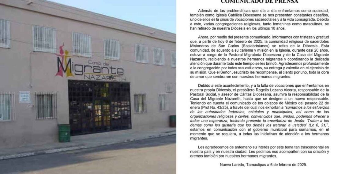 Diócesis Nuevo Laredo emite comunicado ante crisis vocacional