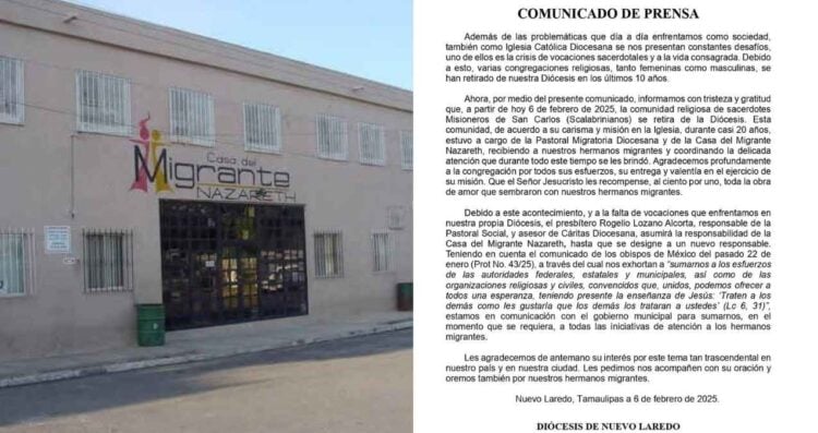Diócesis Nuevo Laredo emite comunicado ante crisis vocacional