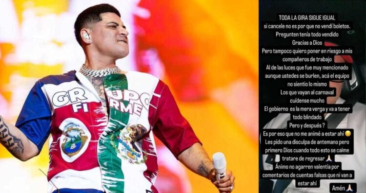Eduin Caz rompe el silencio tras cancelar su concierto en Mazatlán