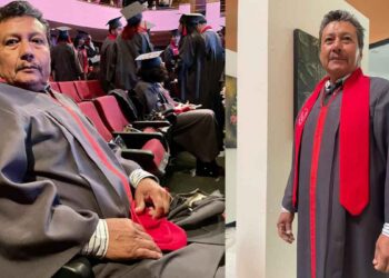 Él es Rogelio Dimas, quien se graduó de abogado a los 55 años de edad en la UAT