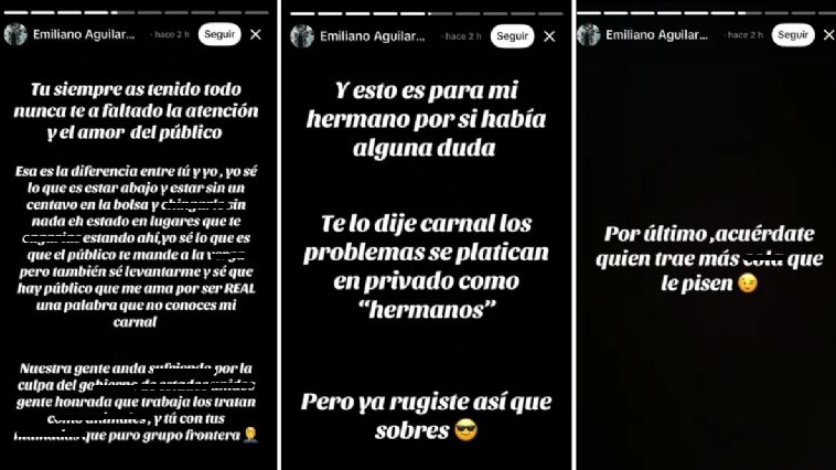 Emiliano Aguilar comparte mensaje en sus redes sociales para su hermano Leonardo