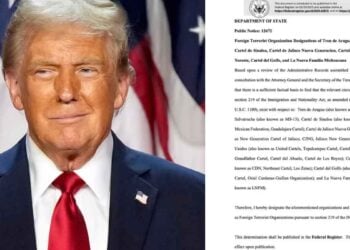 Estados Unidos designa cárteles mexicanos como organizaciones terroristas en el Registro Federal