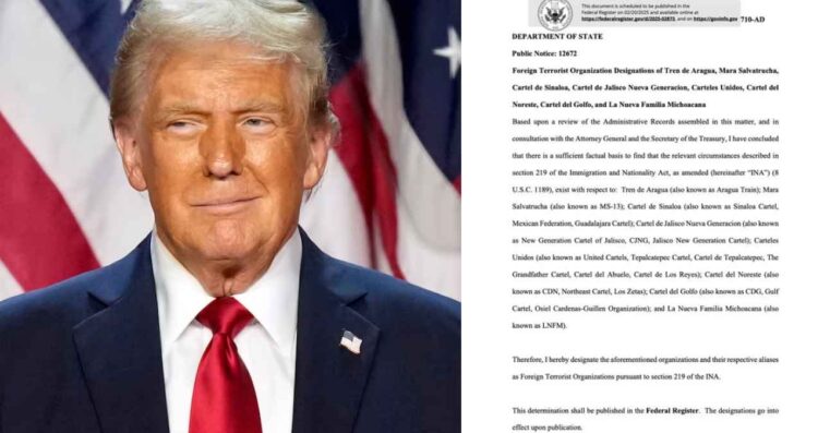 Estados Unidos designa cárteles mexicanos como organizaciones terroristas en el Registro Federal