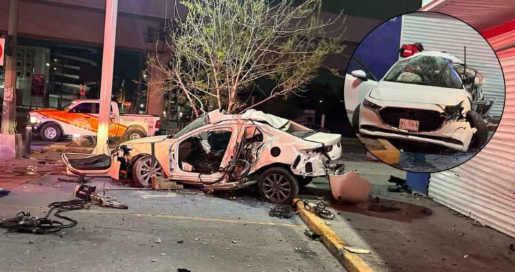 Fuerte choque en la avenida Venustiano Carranza de Monterrey deja dos lesionados