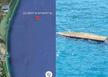Hallan canoa flotando en el Golfo de México frente a Altamira