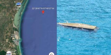 Hallan canoa flotando en el Golfo de México frente a Altamira