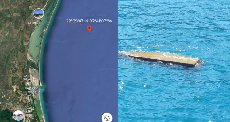 Hallan canoa flotando en el Golfo de México frente a Altamira