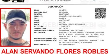 Joven desaparece en San Nicolás, Nuevo León; solicitan ayuda para localizarlo