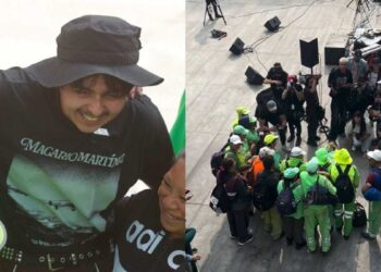 Macario Martínez rompe en llanto por abrazo de sus ex compañeros de limpieza en concierto