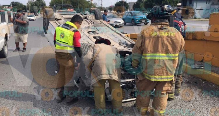 Madre e hija resultan lesionadas tras volcadura en Ciudad Victoria