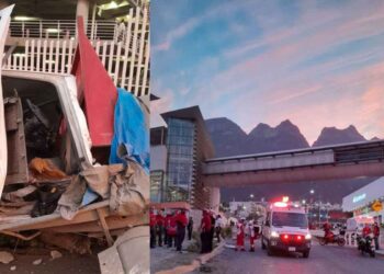 Momento exacto accidente Monterrey