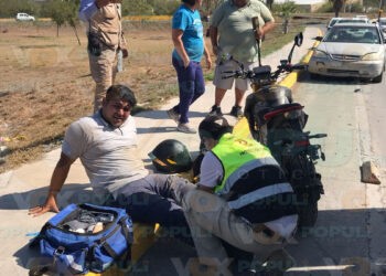Motociclista resulta herido tras ser impactado por un vehículo en Ciudad Victoria