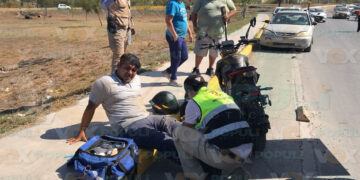 Motociclista resulta herido tras ser impactado por un vehículo en Ciudad Victoria