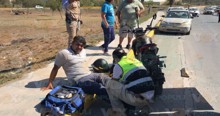 Motociclista resulta herido tras ser impactado por un vehículo en Ciudad Victoria