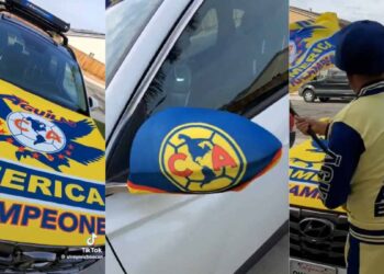 Orgulloso aficionado del América presume tricampeonato con su camioneta "tuneada"