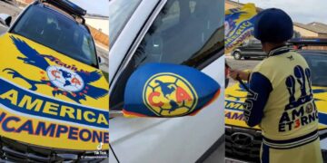 Orgulloso aficionado del América presume tricampeonato con su camioneta "tuneada"