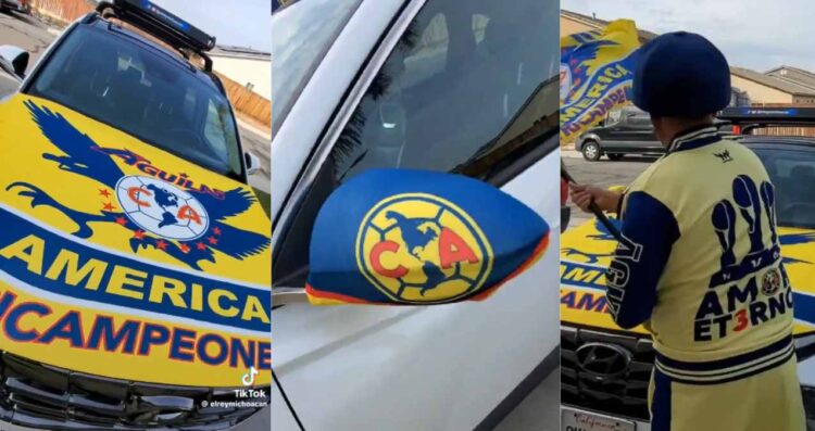 Orgulloso aficionado del América presume tricampeonato con su camioneta "tuneada"