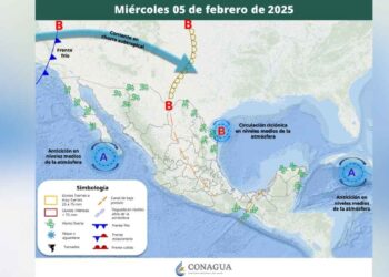 Pronóstico del clima en México, miércoles 5 de Febrero