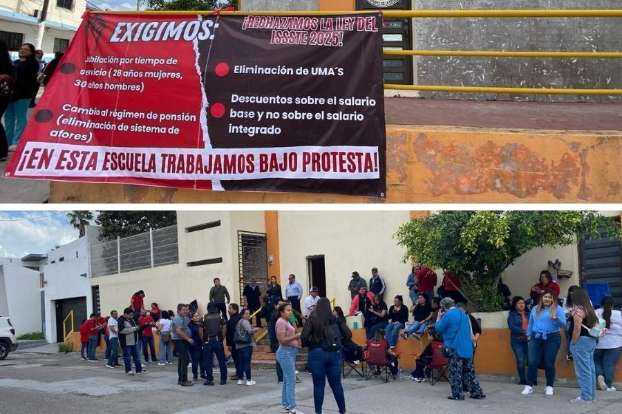 Protesta de maestros Matamoros Tamaulipas