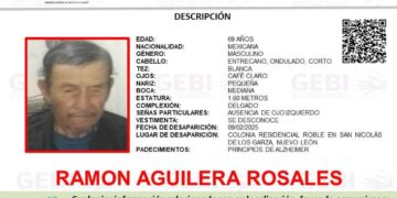 Reportan desaparición de un masculino de 69 años en San Nicolás, Nuevo León