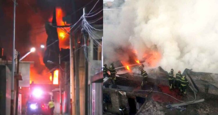 Se incendia depósito de llantas en la alcaldía Tláhuac, CDMX