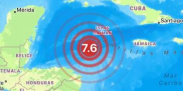 Se registra sismo de 7.6 en las Islas Caimán