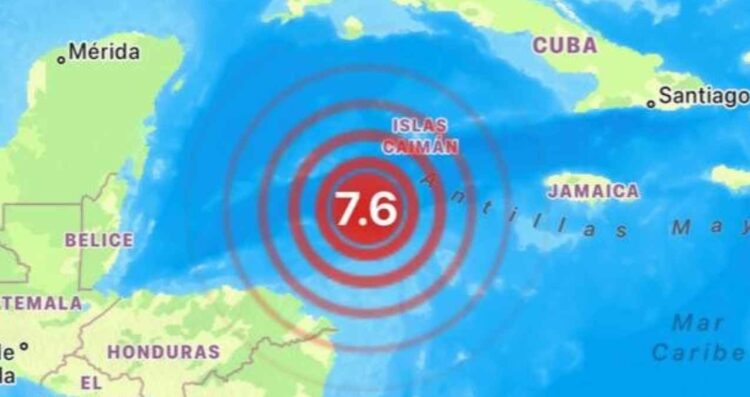 Se registra sismo de 7.6 en las Islas Caimán