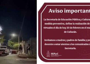 Suspenden clases en Culiacán tras operativos de seguridad