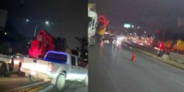 Tráiler descompuesto caos Monterrey