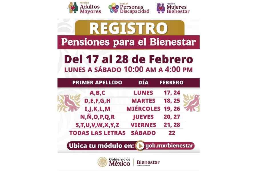 ¿Qué adultos mayores podrán registrarse hoy jueves 20 de febrero en la Pensión Bienestar 2025?