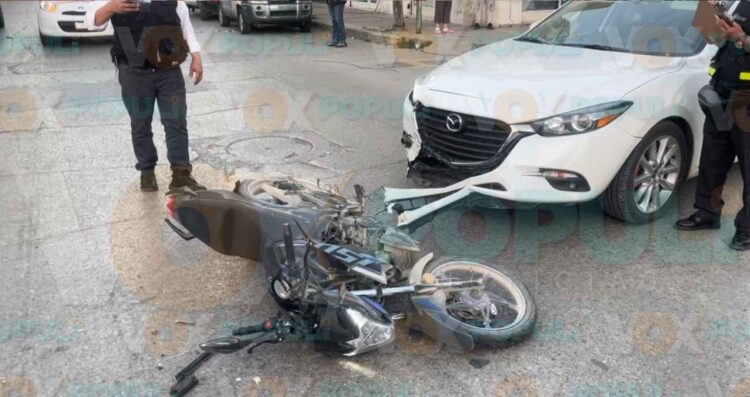 Madero: Accidente de motocicleta: hombres trasladados al hospital