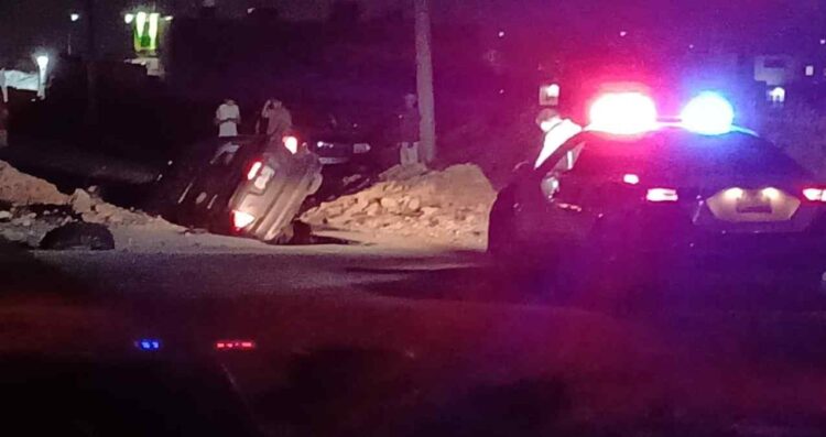 Accidente vial en Reynosa, Tamaulipas; deja un vehículo volcado