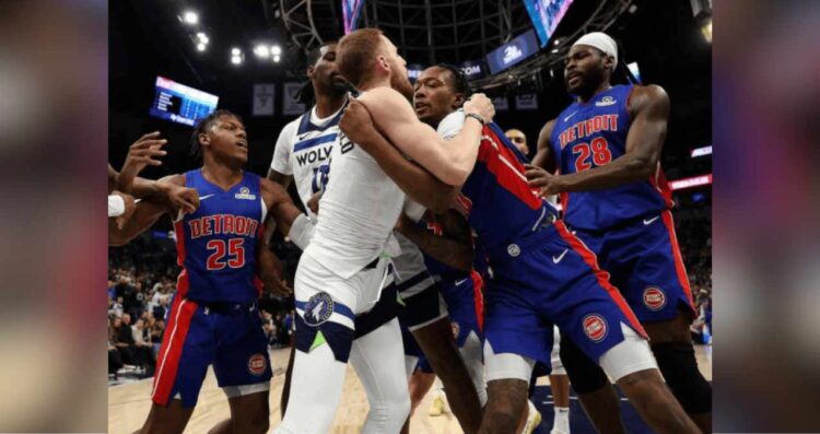 NFL: Partido entre Timberwolves y Pistons se convierte en batalla